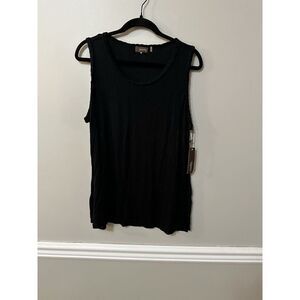 Crosby Women Black Sleeveless Blouse XL‎ Twisted Hem